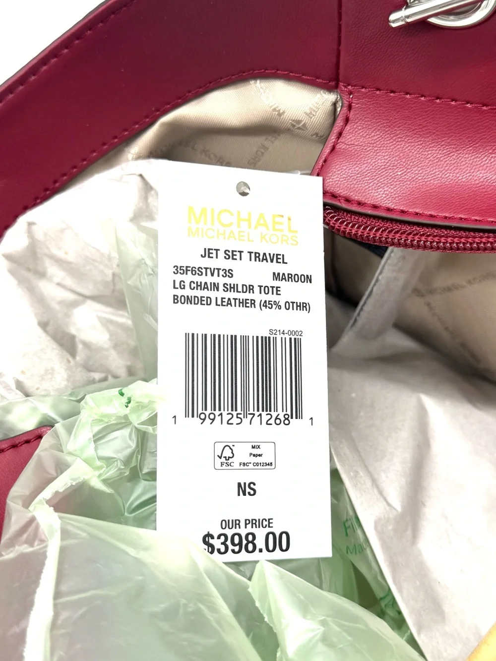 Michael Kors Jet Set Large Signature Logo Shoulder Bag - Maroon